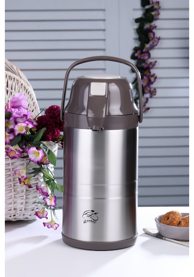 Cooker Paslanmaz Çelik Termos Kahverengi 3.5lt-5102 Gri