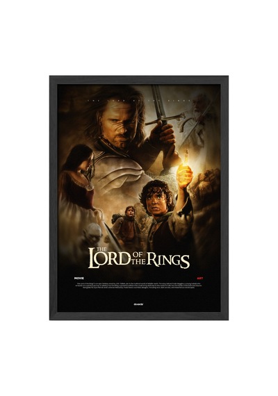 Lord Of The Rings Siyah Ahşap Çerçeveli Poster, Film Duvar Tablosu