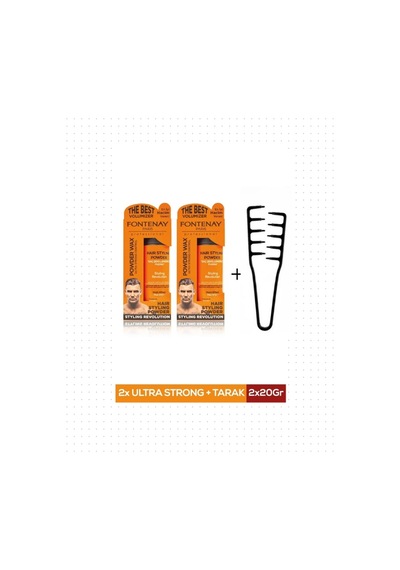Fontenay Saç Şekillendirici Pudra Toz Wax Ultra Strong 20gr X2 + Mucizevi Saç Tarağı 3'lü Set