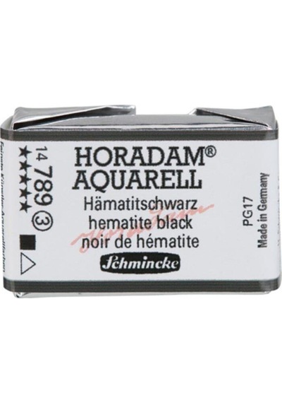 Schmincke : Horadam Aquarell Artist Sulu Boya : Tam Tablet : Seri 3 789 Hematite Black