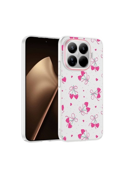 Xiaomi 15t Pro Kılıf Kamera Korumalı Desenli Zore Klip Kapak Xiaomi 15t Pro Zore - Kalpli Kiraz