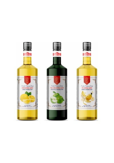Nish Elma Limon Muz Aromalı Şurup 3 X 700 Ml - Pet Şişe