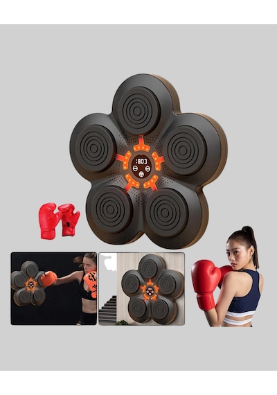 Evde - 921 - Fitness İçin Akıllı Boks Makinesi Işıklı Vuruş - Muratech - Noktalı Bluetoothlu Diğer