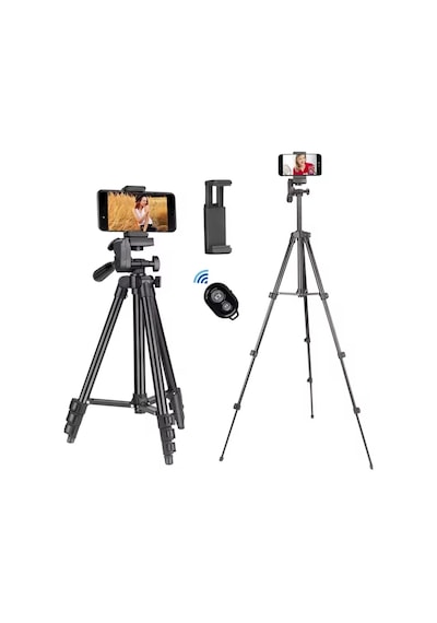 Shopytech 102 Cm Hafif Tripod Telefon/kamera Uyumlu Bluetooth Uzaktan Deklanşörlü 360 3-yönlü Ka 1 Adet