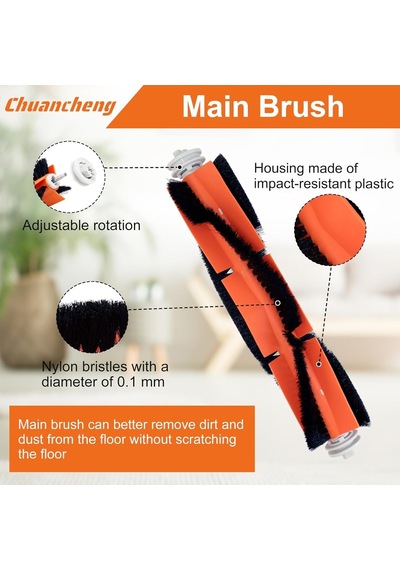 Chuancheng Dreame D9/d9 Max/d9 Max Gen2/d9 Pro/l10 Pro İçin 17 Parçalı Aksesuar Seti, 1 Ana Fırça, 6 Yan Fırça, 4 Genel