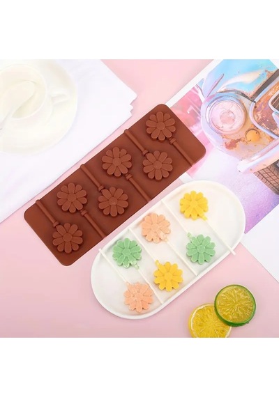 Silikon Lolipop Kalıbı Çikolata Kalıbı Silikon Kalıp Kahverengi