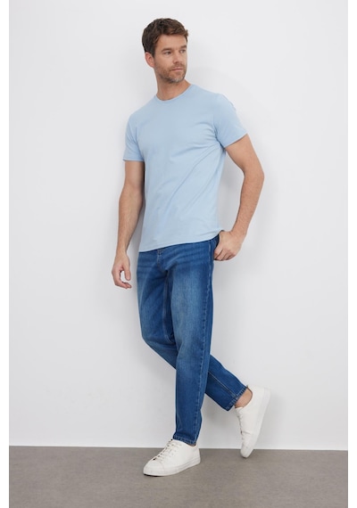 Tudors Erkek Slim Fit Dar Kesim Pamuklu Yumuşak Doku Likralı Esnek Kumaş Basic Mavi Bisiklet Yaka Tişört-35715 Mavi Tudors Erkek Slim Fit Dar Kesim Pamuklu Yumuşak Doku Likralı Esnek Kumaş Basic Mavi Bisiklet Yaka Tişört-35715 Mavi