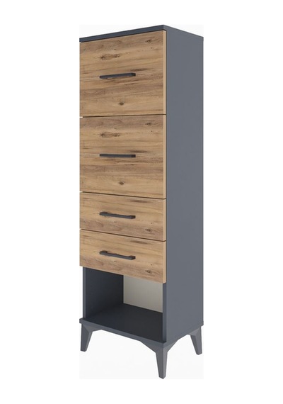 Arges Dolap 4 Çekmeceli 44x30x134 Antrasit-çam Antrasit