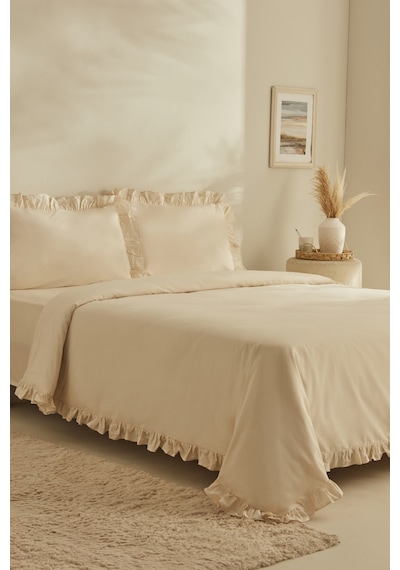 Karaca Home Pure %100 Pamuk Çift Kişilik Nevresim Takımı Açık Bej