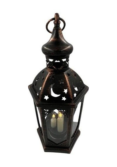 43 Cm Ramazan Ledli Eskitme Model Lüks Fener - Pil Dahil Dekoratif Ramazan Feneri Diğer