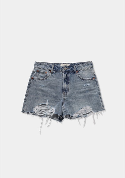 Colin's Colins Mom Fit Yüksel Bel Düz Kadın Light İndigo Denim Jean Şort Cl1081450 Q1.v1 Dn45059