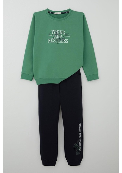 Breeze Erkek Çocuk Eşofman Takımı Yazı Baskılı 4-8 Yaş, Mint Yeşili Mint Yeşili
