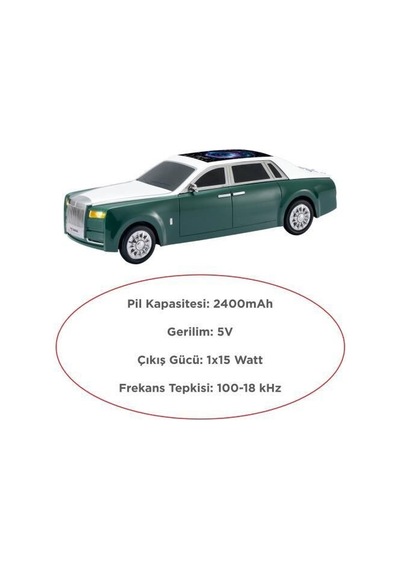 Ev Hediyesi Stil Sahibi Kablosuz Ses Bluetooth Hoparlör Araba Tasarımlı D82 Yeşil 15w
