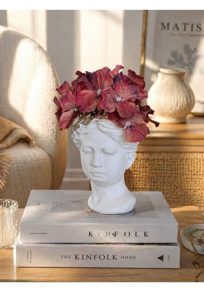 "flora" Antik Kadın Büstü - Kurutulmuş Ortanca Aranjmanlı Çok Renkli