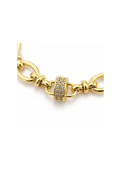 Cm Jewelry Oval Zincir Bileklik Gold Premium Şık Tasarım Ayarlanabilir Altın