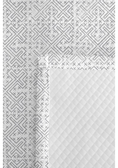 Gri Geometrik Modern Genç Odası Tek Kişilik Pike Takımı-minimal 160x220 Cm Kapitone Yatak Örtüsü Dumanlı Günce Dönüşü