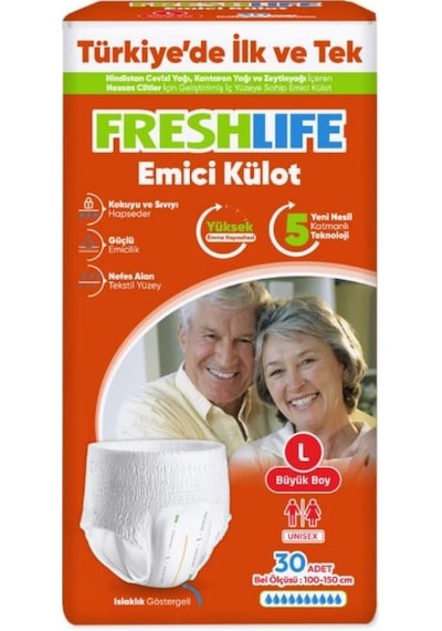 Freshlife Emici Külot Yetişkin Hasta Bezi L 30'lu