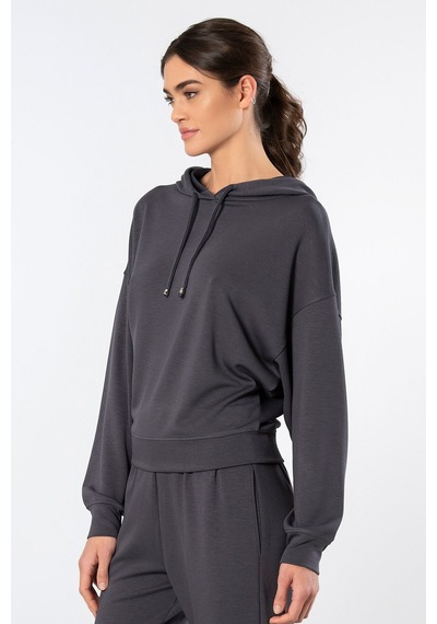 Türen Kadin Kapüsonlu Sweatshirt Antrasit