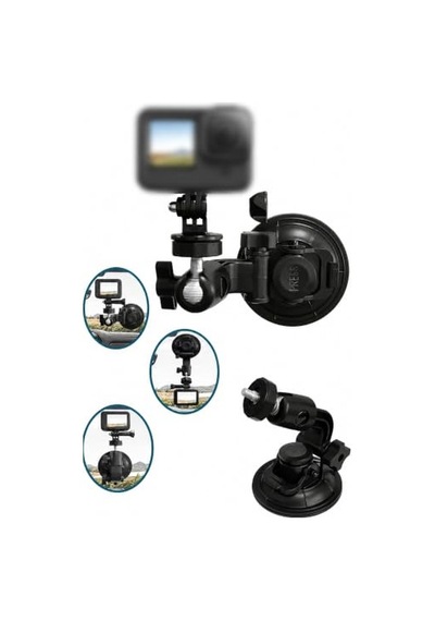 Vantuzlu Ayarlanabilir Kamera Tutucu Araç İçi Cam Konsol  Aparatı 360 Döner Mafsallı Güçlü Vakum Tabanlı Aksiyon Ve Mini Kamera Standı Kmt-54