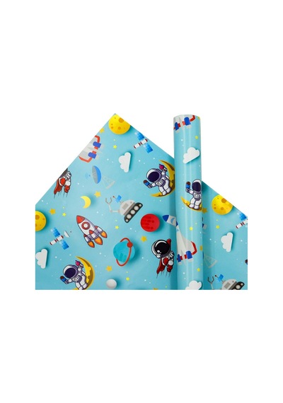 70x100 Cm Çocuklara Özel Premium Hediye Paketleme Kağıdı 2'li Set / Eğlenceli Tema, Kalın, Kolay Sarılır, Özel 1