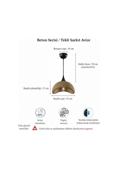 İskandinav Tarz Beton Görünümlü Bohem Tekli Sarkıt Avize- Sütlü Kahve Rengi - Mutfak, Salon, Çocuk Odası, Hol Aydınlatması Kahverengi İskandinav Tarz Beton Görünümlü Bohem Tekli Sarkıt Avize- Sütlü Kahve Rengi - Mutfak, Salon, Çocuk Odası, Hol Aydınlatması Kahverengi