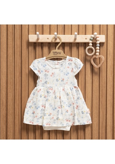 Tiffany Baby & Kids Tiffany Baby Müslin Sweet Theme Body Elbise 60087 Ekru