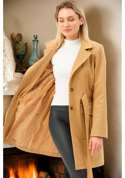 Z6778 Dewberry Bayan Kaban-düz Camel Düz Camel