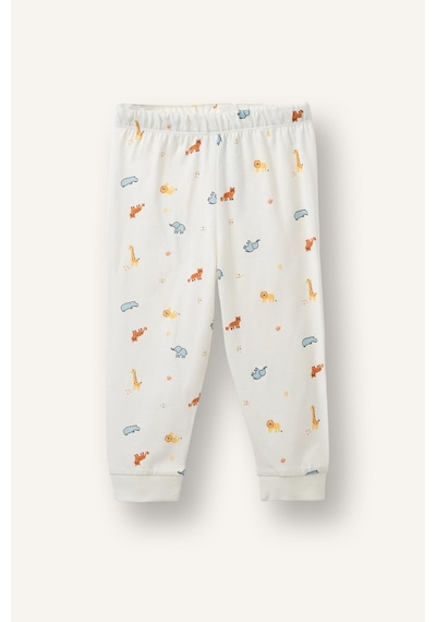 Defacto %100 Pamuk Hayvan Desenli Uzun Kollu Üst Lastikli Paça 4lü Pijama Takımı Erkek Bebek I1440a526augr91 Gri-gr91