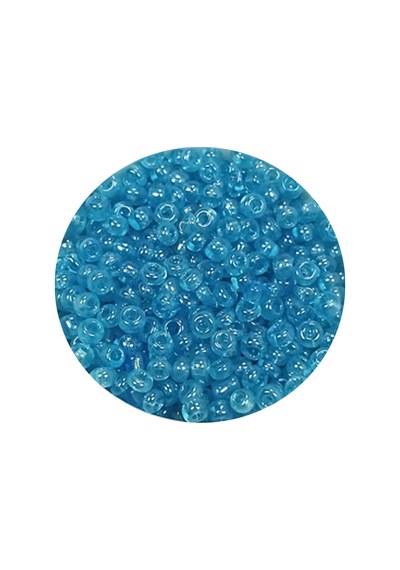 Dökme Cam Kum Boncuk 11/0 2 Mm - 60 Gram - Şeffaf Koyu Camgöbeği - Bnc061