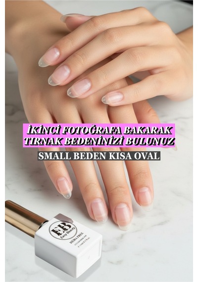 100 Adet Jel Tips Small Beden Kısa Oval Protez Takma Tırnak Seti Small