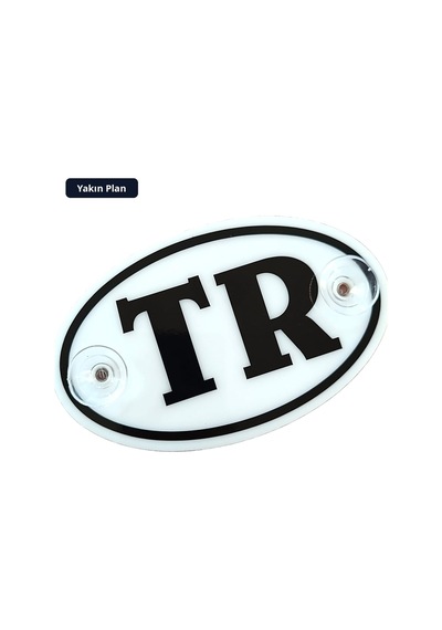 Trobus Vantuzlu Cam Süsü Tr Plaka Oval Pleksi 13x8 Cm Beyaz