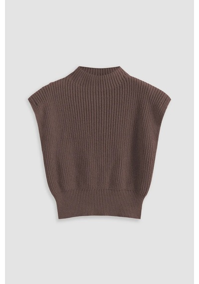 Hiccup Yarım Yaka Örme Kazak Koyu Mocha Kahve