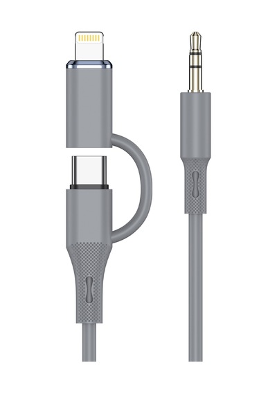Type-c Ve Apple Uyumlu iPhone Lightning To 3.5mm Aux Dolanmaz Silikon Ses Kablosu 2 İn 1 Stereo Otg Mt2812