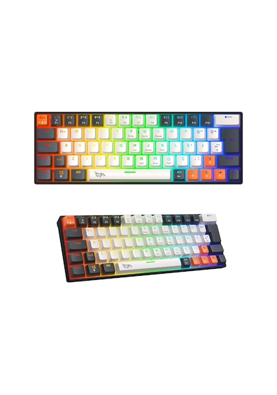 Rgb Gaming Kablolu Mekanik Klavye Mavi Switch Hot Swap 64 Tuşlu Oyuncu Klavyesi Double Shot Örgü Kablo Rgb Gaming Oyuncu Klavyesi