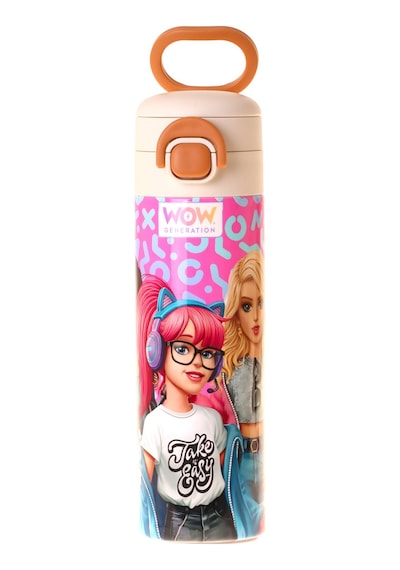 Wow Generation 520 Ml Girl Friends Baskılı Kırmızı Kız Çocuk Çelik Termos Matara Çift İçim Kilitli Kapak - W6062
