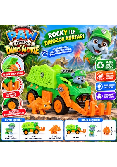 The Dino Movie Rocky Figürü Ve Dino Kurtarma Aracı