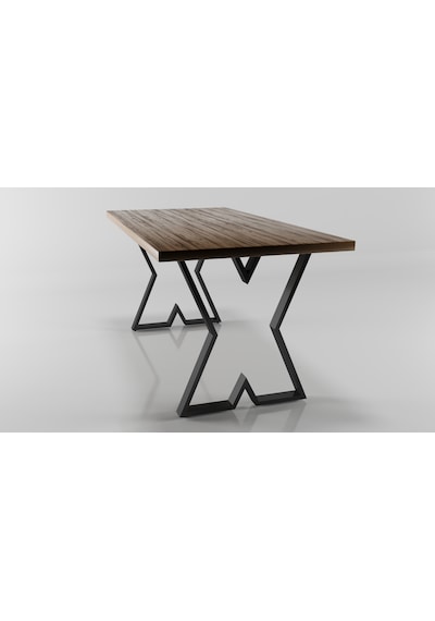 Kalın X Model Metal Ayak Seti Siyah Metal Masa Ayağı