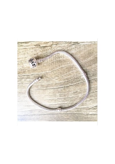 Lunarie Love Yazılı Klipsli Yılan Zincir Charm Bileklik Gümüş