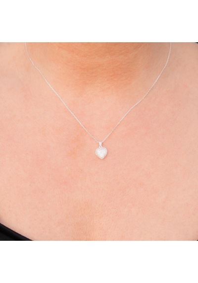 Madam & Matmazel Zirkon Taşlı Minimal Kalp Gümüş Set