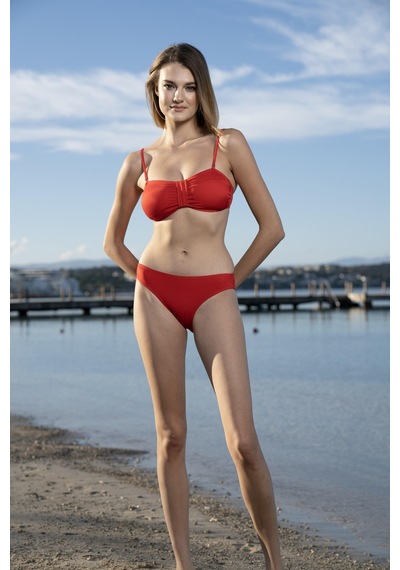 Estiva Luplu Straplez Bikini Takımı - Bordo