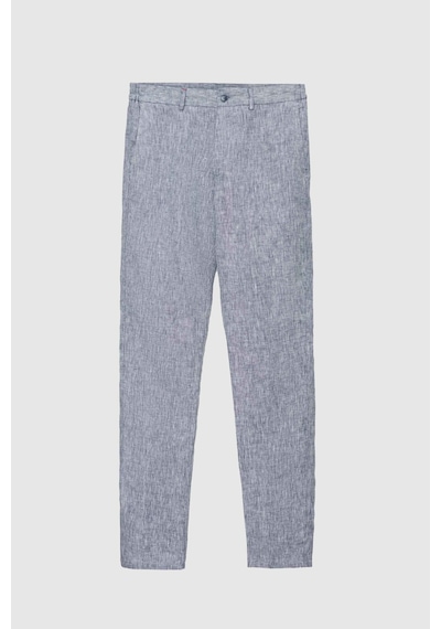 D's Damat Ds Damat Slim Fit Lacivert Düz %100 Keten Jogger Pantolon 4hc03s2063230 101