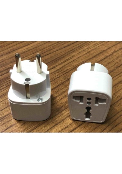 2 Adet Üniversal Çevirici Priz Amerikan Ingiliz Topraklı Elektrik Fiş Dönüştürücü Adaptör