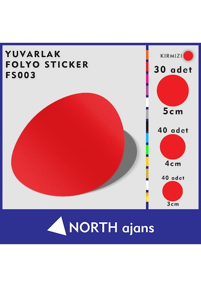 Yuvarlak Folyo Duvar Sticklerı Kırmızı
