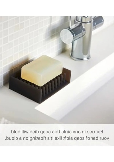 Tek Boy Silikon Sabunluk - Beyaz Ve Siyah Seçenekleri 12 Izgara