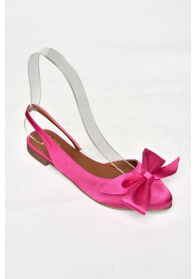 Fox Shoes S726921204 Fuşya Saten Kumaş Fiyonklu Kadın Babet Fuşya