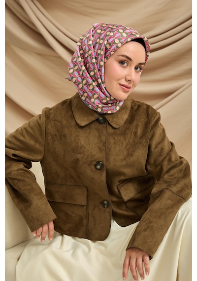 Silk Home Twill İpek Eşarp 11481-11 Su Yeşili, Pembe, Yeşil, Mavi