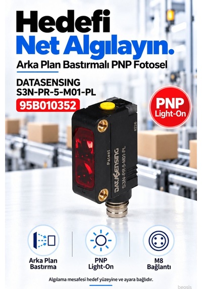 Datasensing S3n-pr-5-m01-pl Arka Plan Bastırmalı Kırmızı Led Foto