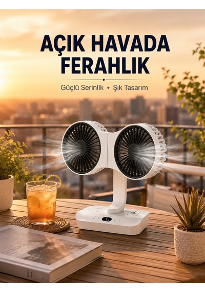 Çift Başlıklı Masa Ve Duvara Monte Edilebilir Vantilatör - Lisinya