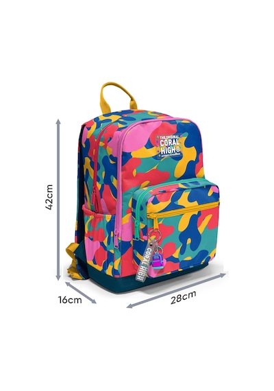 Coral High Dört Gözlü İlk Ve Ortaokul Çantası - Unisex Renkli Kamuflaj Desenli 33232 Çok Renkli