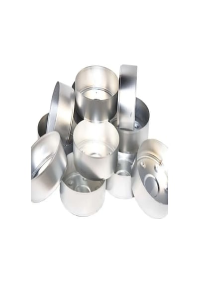 25 Adet Boş Alüminyum Tealight Mum Kabı Maxi Boy 5,5 1,8 Cm Beyaz